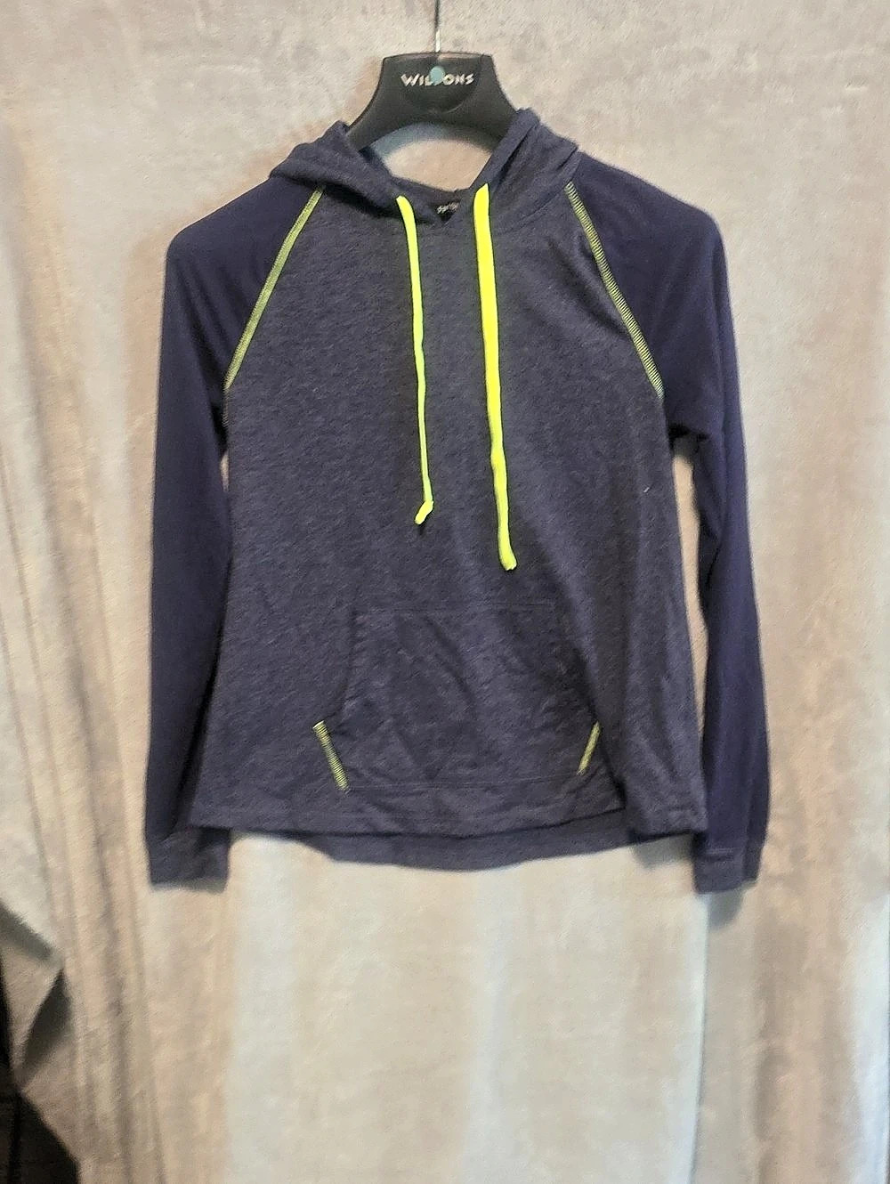 Freshman Hooded Long Sleeve Top in Blue Size Medium